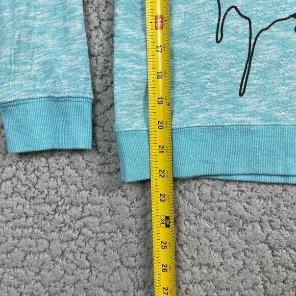 Vintage Volcom Ying Yang Sweater Womens XS Blue Cold Shoulder Stretch - Picture 5 of 7